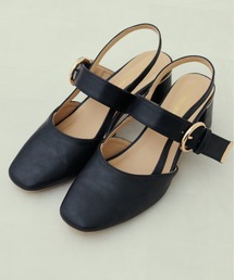 natural couture | ベルト付きスクエアミュールサンダル(サンダル)