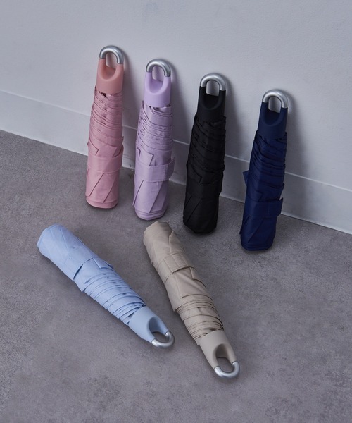 kappa sliver セット(taro purple) セール】【SETUP7】カラビナ付き折り畳み傘 雨傘 耐風仕様 55cm NT