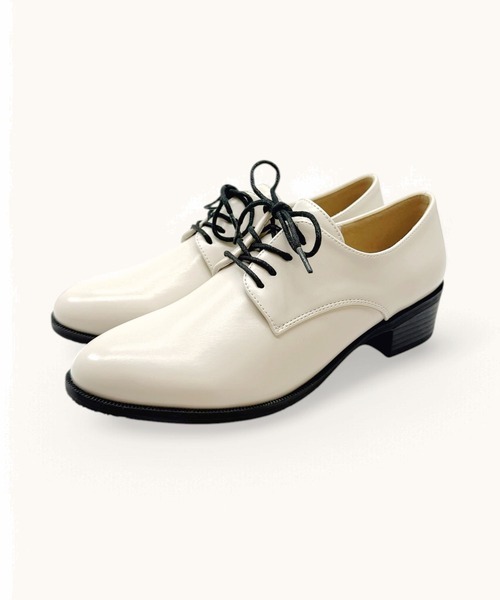 Sugar Sugar（シュガーシュガー）の「【4cmヒール】レースアップ シューズ　ローヒール マニッシュ【SUGAR SUGARシュガーシュガー】（ドレスシューズ・レディース・ブラック系/アイボリー/ブラック・S/LL/L/M）」の9枚目の写真