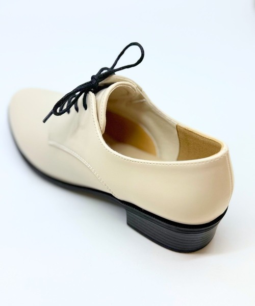 Sugar Sugar（シュガーシュガー）の「【4cmヒール】レースアップ シューズ　ローヒール マニッシュ【SUGAR SUGARシュガーシュガー】（ドレスシューズ・レディース・ブラック系/アイボリー/ブラック・S/LL/L/M）」の12枚目の写真