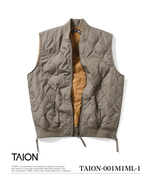 TAION(タイオン)の「【TAION(タイオン)】〈ユニセックス〉ミリタリー MA-1 ダウンベスト(ダウンベスト・メンズ・ダークオリーブ/オリーブ/ブラック/マルチ/ブラウン系その他5/ダークグリーン系・S/M/L)」の18枚目の写真