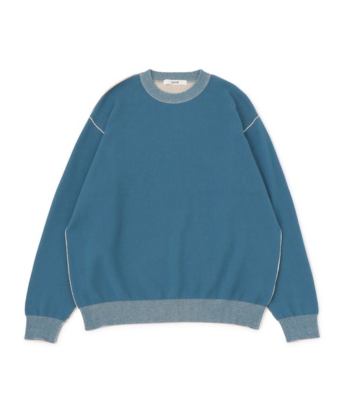 j.n.r.d(ジェー・エヌ・アール・ディー)の「カラーリンキングジャガードニット(Tシャツ/カットソー・メンズ・ベージュ/オフホワイト/ブルー・LL/M/L)」の3枚目の写真