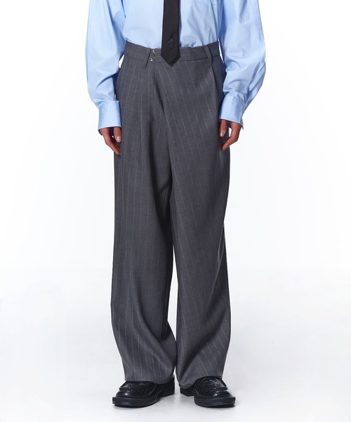 Jieda（ジエダ）の「OVER RAP SLACKS（スラックス・メンズ・グレー/ブラック・1/2）」の2枚目の写真