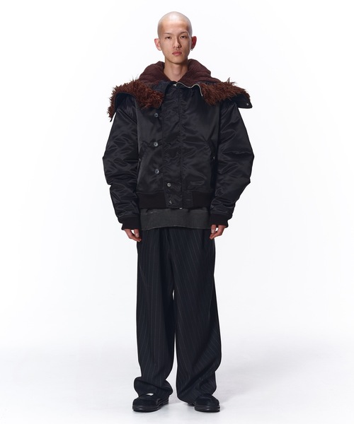 Jieda（ジエダ）の「OVER RAP SLACKS（スラックス・メンズ・グレー/ブラック・1/2）」の3枚目の写真