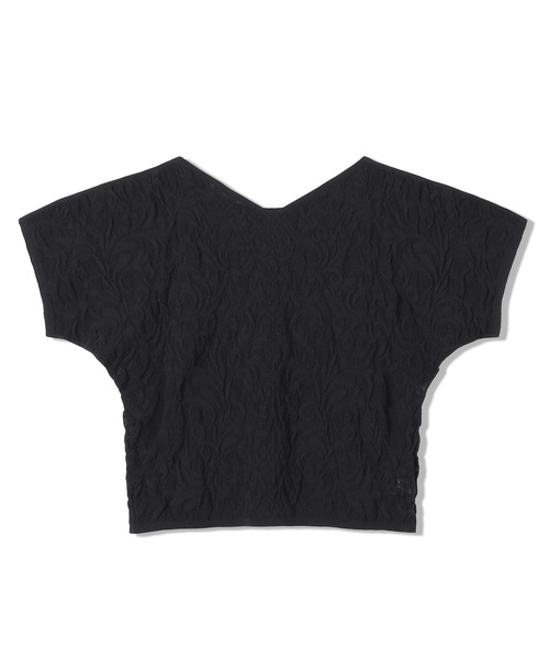 Chacott（チャコット）の「【ノーソーイングニット】ノーソーイングコンパクトTシャツ（ニット/セーター・レディース・ホワイト/グリーン/ブラック・M）」の2枚目の写真