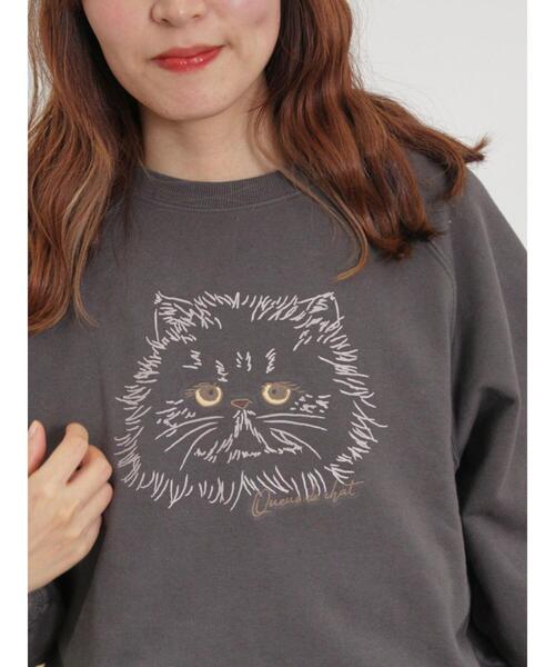 Samansa Mos2(サマンサ モスモス)の「ネコプリント刺繍スウェット(Tシャツ/カットソー・レディース・チャコールグレー/イエロー/オフホワイト/グレー・F)」の22枚目の写真