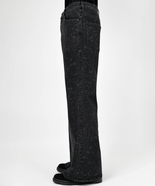 セール】14oz DENIM SMALL FLOWER FLARE PANTS（デニムパンツ