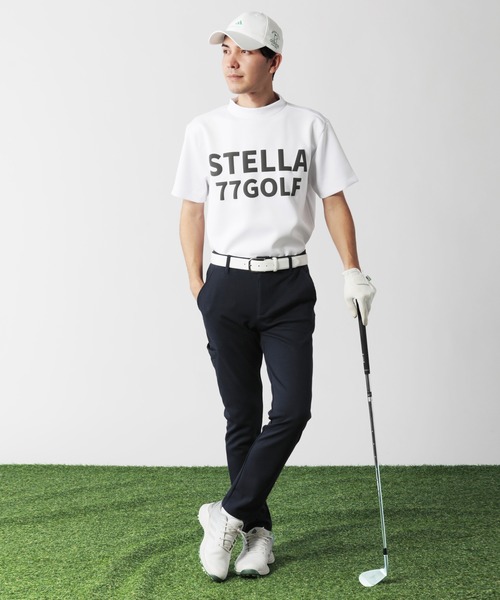 stella77golf（ステラセブンティーンセブンゴルフ）の「蛍光ｶﾗｰｺﾞﾙﾌﾓｯｸﾈｯｸ半袖T（Tシャツ/カットソー・メンズ・ブラック/ホワイト/オレンジ系/イエロー系・SMALL/MEDIUM/LARGE/X-LARGE）」の6枚目の写真
