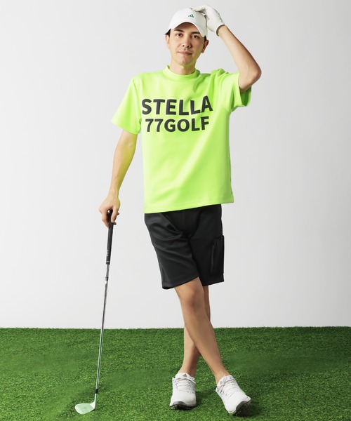 stella77golf（ステラセブンティーンセブンゴルフ）の「蛍光ｶﾗｰｺﾞﾙﾌﾓｯｸﾈｯｸ半袖T（Tシャツ/カットソー・メンズ・ブラック/ホワイト/オレンジ系/イエロー系・SMALL/MEDIUM/LARGE/X-LARGE）」の10枚目の写真