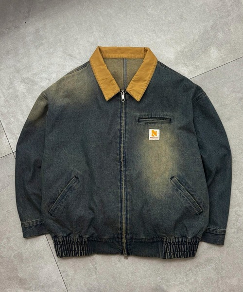 WEGO(ウィゴー)の「WEGO/ワーカーズWジップデニムブルゾン(ブルゾン・メンズ・コバルトブルー/ブラック系その他・FREE)」の2枚目の写真