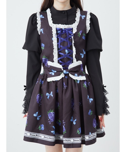 Jamie エーエヌケー（ジェイミーエーエヌケー）の「ゴシックメルトストロベリーJSK（ワンピース・レディース・ブルー/レッド・M）」の9枚目の写真