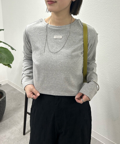 mystic(ミスティック)の「ロゴチビロングTシャツ(Tシャツ/カットソー・レディース・グレー/オフホワイト/ベージュ・FREE)」の9枚目の写真
