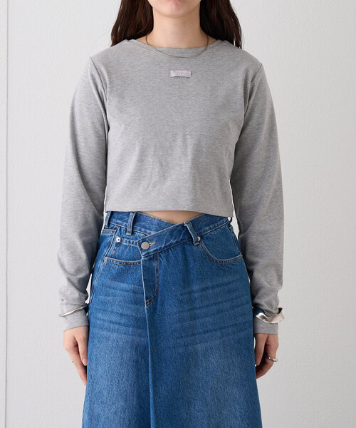 mystic(ミスティック)の「ロゴチビロングTシャツ(Tシャツ/カットソー・レディース・グレー/オフホワイト/ベージュ・FREE)」の13枚目の写真