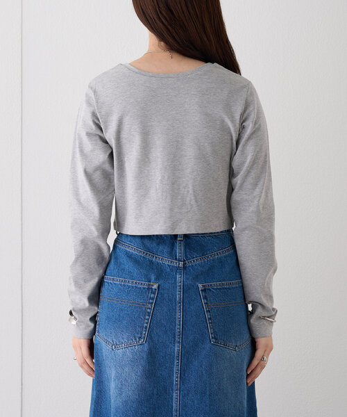 mystic(ミスティック)の「ロゴチビロングTシャツ(Tシャツ/カットソー・レディース・グレー/オフホワイト/ベージュ・FREE)」の15枚目の写真