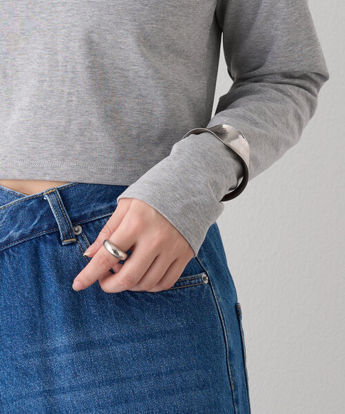 mystic(ミスティック)の「ロゴチビロングTシャツ(Tシャツ/カットソー・レディース・グレー/オフホワイト/ベージュ・FREE)」の17枚目の写真