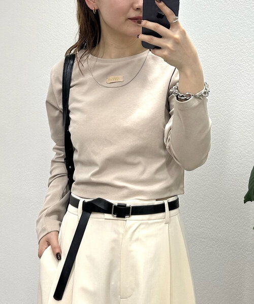 mystic(ミスティック)の「ロゴチビロングTシャツ(Tシャツ/カットソー・レディース・グレー/オフホワイト/ベージュ・FREE)」の18枚目の写真