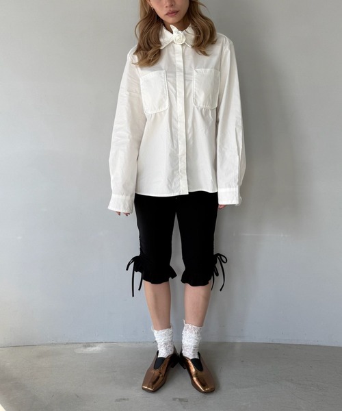 SANSeLF（サンセルフ）の「【SANSeLF】 ローズモチーフシャツ ビッグカラー ミニマルユース sanw25s049（シャツ/ブラウス・レディース・ホワイト・FREE）」の7枚目の写真