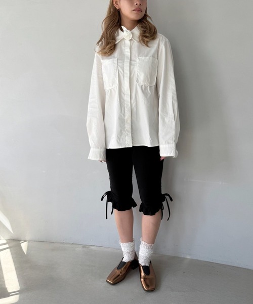 SANSeLF（サンセルフ）の「【SANSeLF】 ローズモチーフシャツ ビッグカラー ミニマルユース sanw25s049（シャツ/ブラウス・レディース・ホワイト・FREE）」の9枚目の写真