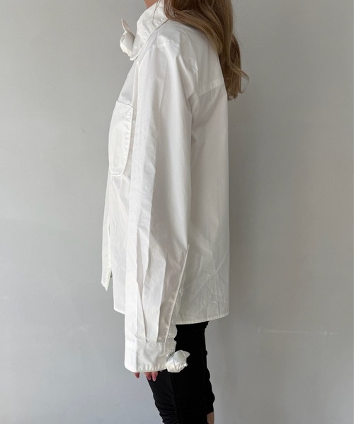 SANSeLF（サンセルフ）の「【SANSeLF】 ローズモチーフシャツ ビッグカラー ミニマルユース sanw25s049（シャツ/ブラウス・レディース・ホワイト・FREE）」の13枚目の写真