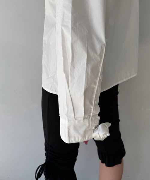 SANSeLF（サンセルフ）の「【SANSeLF】 ローズモチーフシャツ ビッグカラー ミニマルユース sanw25s049（シャツ/ブラウス・レディース・ホワイト・FREE）」の14枚目の写真