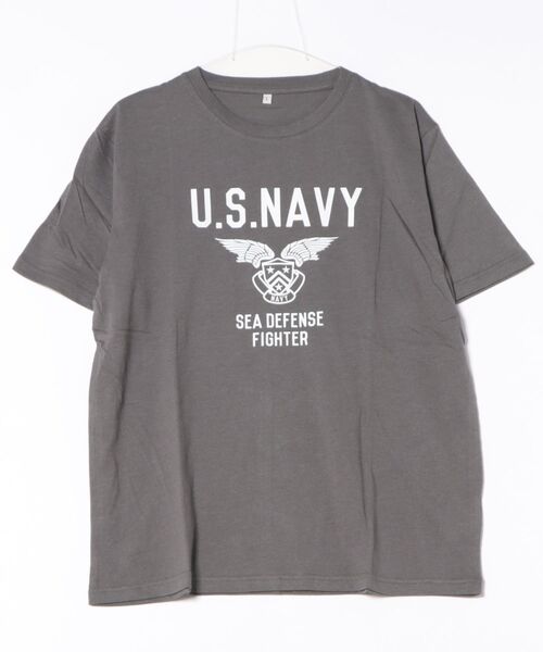 STYLEBLOCK（スタイルブロック）の「天竺プリント半袖Tシャツ（Tシャツ/カットソー・メンズ・チャコール/カーキ/グレー系その他/ホワイト/ホワイト系その他/ネイビー/ブラック/ホワイト系その他2・M/L）」の6枚目の写真