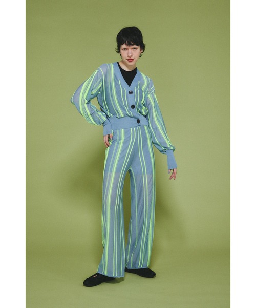 HeRIN.CYE ランダムパターンカーディガン セール】Random patten knit pants ランダムパターン