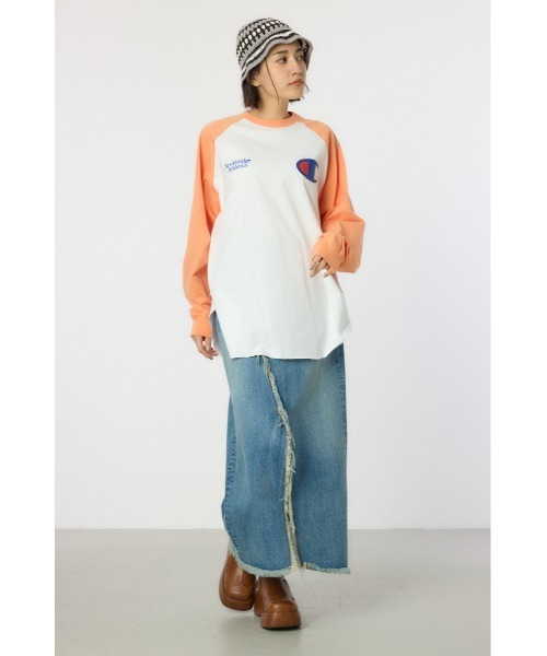 RODEO CROWNS WIDE BOWL(ロデオクラウンズワイドボウル)の「【Champion】ラグランTシャツ(Tシャツ/カットソー・レディース・ライム/オレンジ/ブラック・FREE)」の13枚目の写真