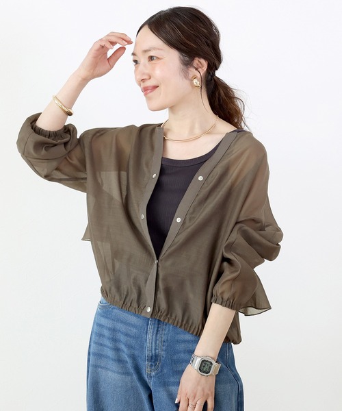 22000円新品♡スコットクラブ購入 シアーブラウス♡後ろくるみボタン スコットクラブ購入 シアーブラウス