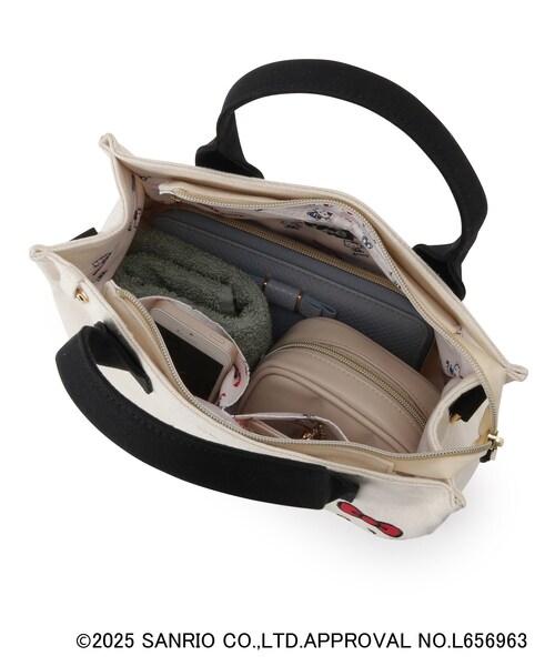 ハローキティコラボ（ハローキティコラボ）の「【ハローキティ】Lee別注フェイススクエア2WAYトート（トートバッグ・レディース・アイボリー/ブラック・00）」の6枚目の写真