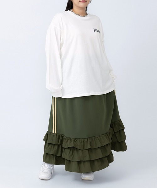 フリルティアードジャージロングスカート（スカート）｜PUNYUS