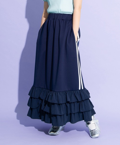 PUNYUS（プニュズ）の「フリルティアードジャージロングスカート（スカート・レディース・オフホワイト/グレー/ネイビー/ワインレッド/ベージュ/カーキ・1/2/3/4）」の17枚目の写真