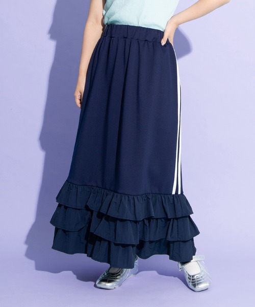 PUNYUS（プニュズ）の「フリルティアードジャージロングスカート（スカート・レディース・オフホワイト/グレー/ネイビー/ワインレッド/ベージュ/カーキ・1/2/3/4）」の19枚目の写真