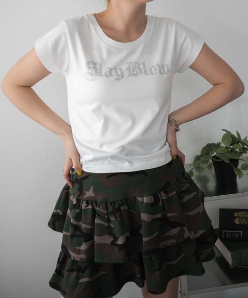 WEGO（ウィゴー）の「WEGO/ロゴスタッズT（Tシャツ/カットソー・レディース・その他1/ホワイト・FREE）」の7枚目の写真