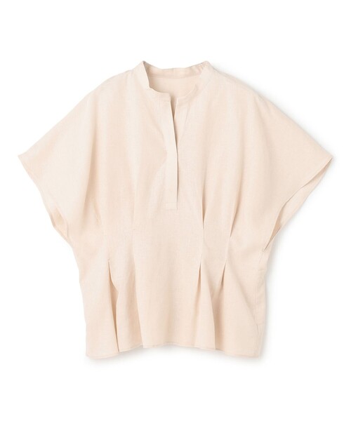 セール】【洗える】リネンレーヨン タックブラウス（シャツ