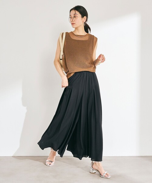 【定価税込28,600円 新品未使用】ESTNATION キュロット パンツ ZOZO限定】SHIPS.me:ストレッチ タック キュロット パンツ