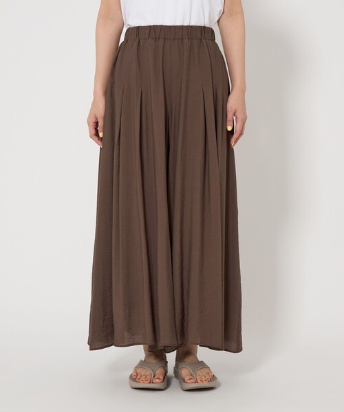 green label relaxing（グリーンレーベルリラクシング）の「【WEB限定】＜at ease＞ キュロット パンツ（その他パンツ・レディース・オフホワイト/ブラック/ブラウン/ダークグレー・FREE）」の6枚目の写真