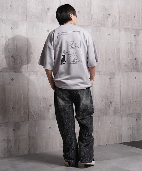 ガール＆クロネコ ポンチTシャツ / Girl & Kuroneko Ponch T