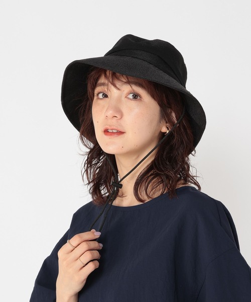 studio CLIP（スタディオクリップ）の「【抗菌防臭】洗える紐付き日除けハット（ハット・レディース・ブラック/ライトグレー/ナチュラル・FREE）」の2枚目の写真