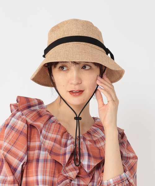 studio CLIP（スタディオクリップ）の「【抗菌防臭】洗える紐付き日除けハット（ハット・レディース・ブラック/ライトグレー/ナチュラル・FREE）」の7枚目の写真