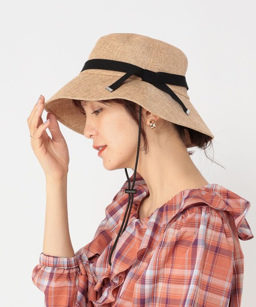 studio CLIP（スタディオクリップ）の「【抗菌防臭】洗える紐付き日除けハット（ハット・レディース・ブラック/ライトグレー/ナチュラル・FREE）」の10枚目の写真