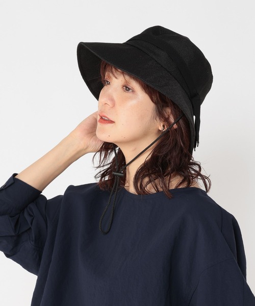 studio CLIP（スタディオクリップ）の「【抗菌防臭】洗える紐付き日除けハット（ハット・レディース・ブラック/ライトグレー/ナチュラル・FREE）」の12枚目の写真