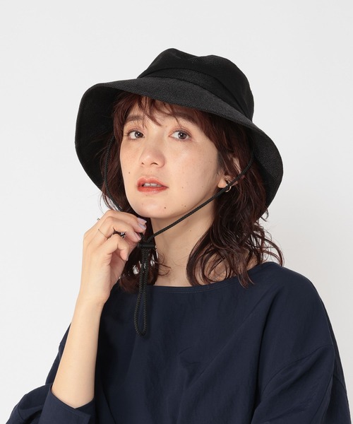 studio CLIP（スタディオクリップ）の「【抗菌防臭】洗える紐付き日除けハット（ハット・レディース・ブラック/ライトグレー/ナチュラル・FREE）」の13枚目の写真