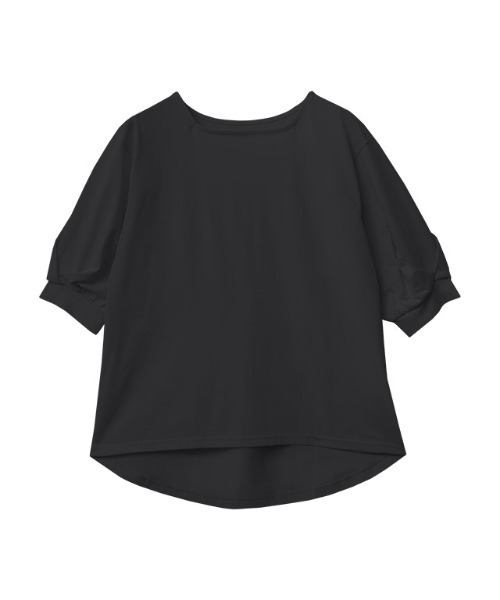 Pierrot(ピエロ)の「【イージーケア】スクエアネックパフスリーブオーバーTシャツ(Tシャツ/カットソー・レディース・チャコール/ピンク/ブラック/グレイッシュベージュ/オフホワイト・M/L)」の10枚目の写真
