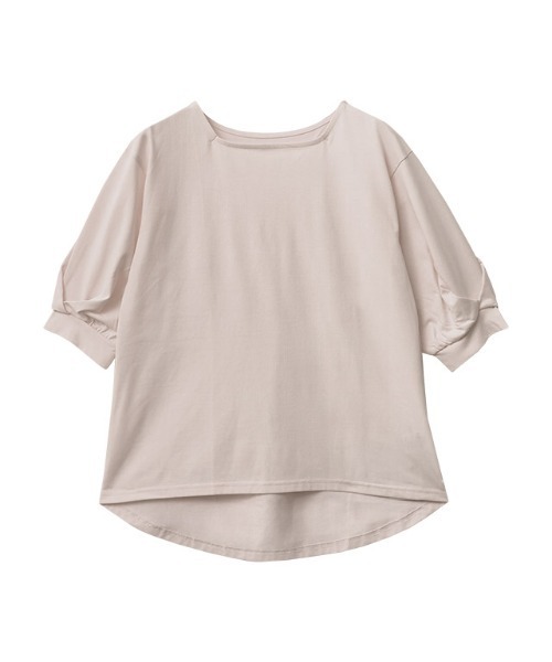 Pierrot(ピエロ)の「【イージーケア】スクエアネックパフスリーブオーバーTシャツ(Tシャツ/カットソー・レディース・チャコール/ピンク/ブラック/グレイッシュベージュ/オフホワイト・M/L)」の15枚目の写真