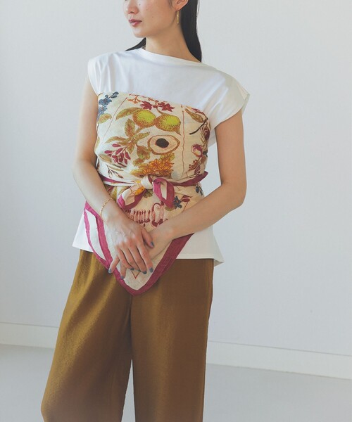 manipuri(マニプリ)の「manipuri / シーズナルフルーツ リネン ストール(ストール/ショール・レディース・アイボリー・ONE SIZE)」の2枚目の写真