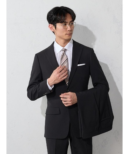 Perfect Suit FActory(パーフェクトスーツファクトリー)の「【上下洗える/2パンツ/高通気】WEB限定スーツ ツーパンツ 4WAYストレッチ ストライプ ブラック(スーツセット・メンズ・ブラック・A6/AB5/AB6/A5/A4/AB7/Y6/BB5/BB6/BB7/BB4/BB8/A7/AB4/A8/AB8/Y4/Y5/Y7)」の12枚目の写真