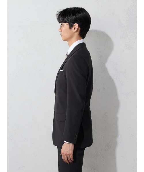 Perfect Suit FActory(パーフェクトスーツファクトリー)の「【上下洗える/2パンツ/高通気】WEB限定スーツ ツーパンツ 4WAYストレッチ ストライプ ブラック(スーツセット・メンズ・ブラック・A6/AB5/AB6/A5/A4/AB7/Y6/BB5/BB6/BB7/BB4/BB8/A7/AB4/A8/AB8/Y4/Y5/Y7)」の2枚目の写真