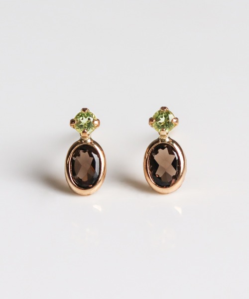 ペリドット / スモーキークォーツ ピアス | K10YG 〈Web限定〉（ピアス
