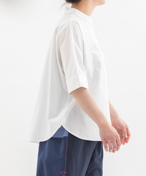 nop de nod（ノップドゥノッド）の「Cloche miscボトルネック5分袖ブラウス（シャツ/ブラウス・レディース・ブラック/オフホワイト/ブルー・M）」の17枚目の写真