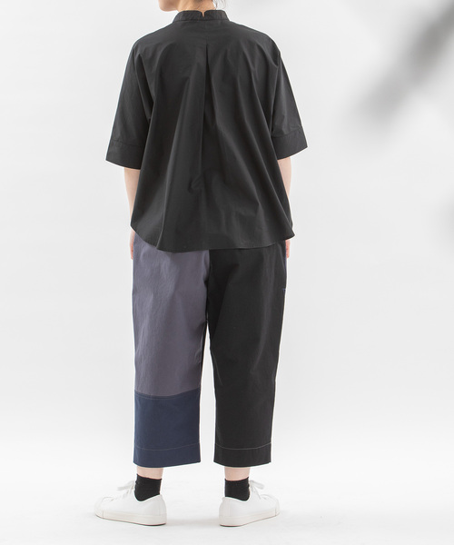 nop de nod（ノップドゥノッド）の「Cloche miscボトルネック5分袖ブラウス（シャツ/ブラウス・レディース・ブラック/オフホワイト/ブルー・M）」の12枚目の写真